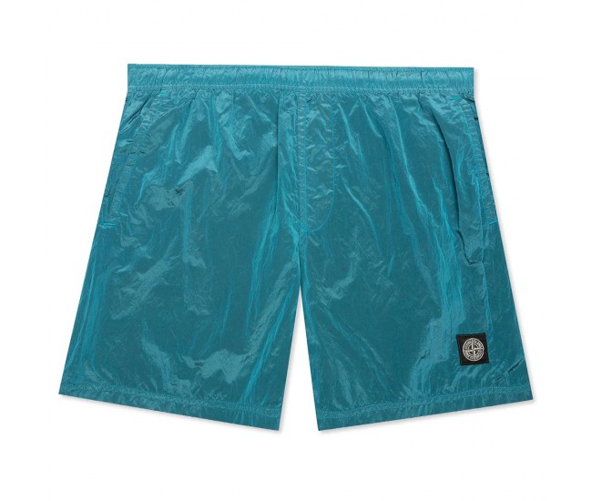 Stone Island B0943 Shorts Iridescent Nylon Metal Fabric Turquoise