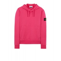 Stone Island 64151 Fall Winter Hooded Sweatshirt In Cotton Fleece Cyclamen