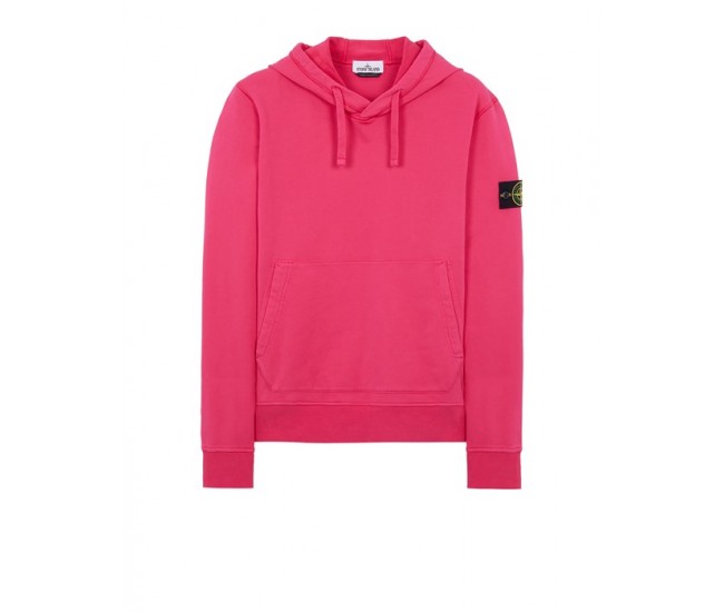 Stone Island 64151 Fall Winter Hooded Sweatshirt In Cotton Fleece Cyclamen