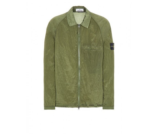 Stone Island Over Shirt 12321 Nylon Metal Garment-Dyed Olive Green